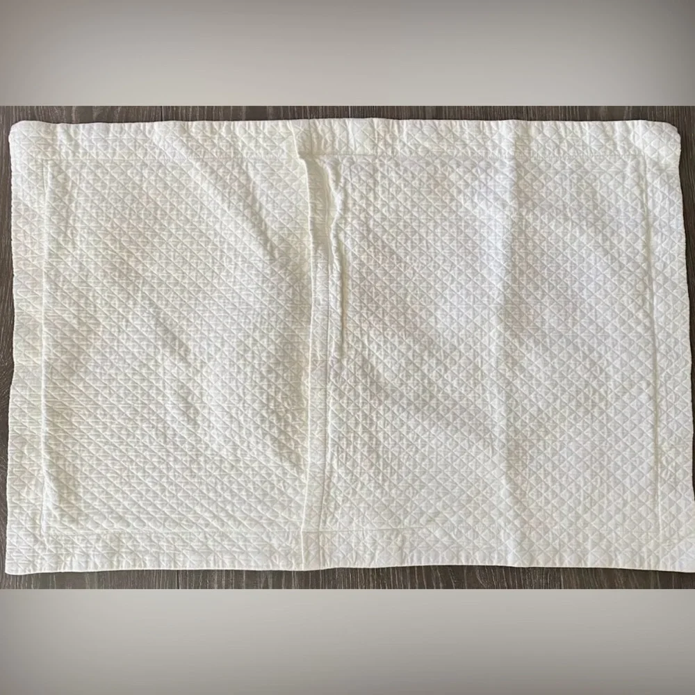 RESTORATION HARDWARE White 100%Cotton Diamond Matelasse king Sham.